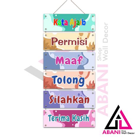 Jual Kata Ajaib Hiasan Dinding Kelas Tk Sd Magic Word Poster Edukasi