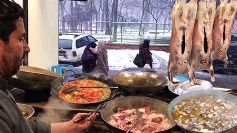 SHINWARI KARAHI IN SNOW DAY Kabul Afghanistan Street Food In Snow