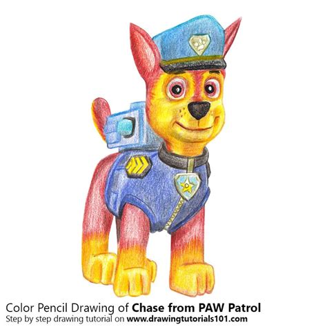 How to Draw Chase from PAW Patrol (PAW Patrol) Step by Step ...