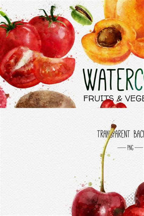 Watercolor Fruits And Vegetables Masterbundles