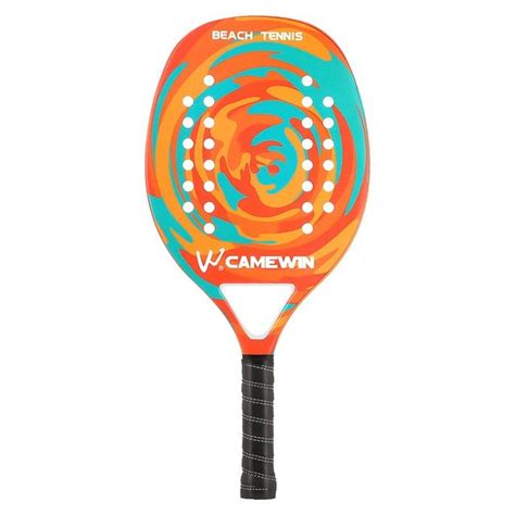 Full Carbon Beach Tennis Racket Camewin Professional Soft Eva Beach