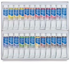 Twelve Tubes Of Acrylic Paint On Display In A White Plastic Case With