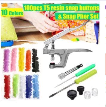 Kìm Chụp nút DIY Thủ Công với 100 Bộ Nút Snaps Nhựa 12Mm SKU KIMNUT va