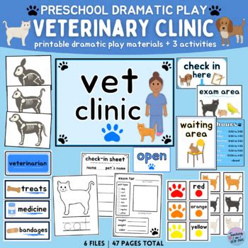 Vet Clinic Preschool Dramatic Play Printables By Teaching 2 And 3 Year Olds