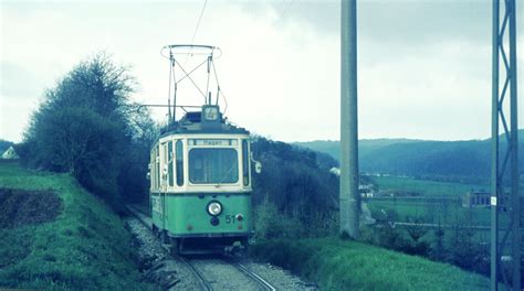 Straßenbahn Reutlingen Tw 51 ME 1928 auf Linie 3 Hier geht es hinab