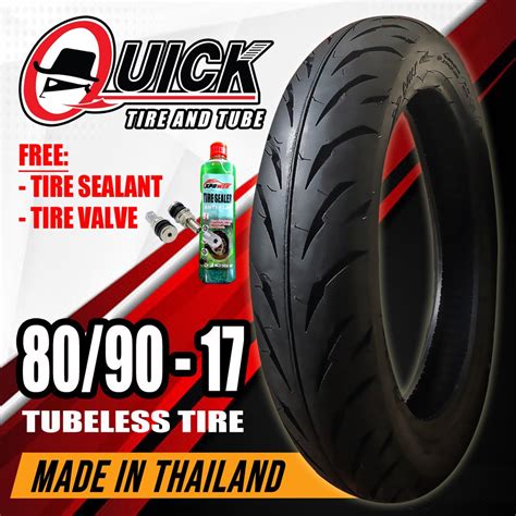 QUICK GR390 PHOENIX 80 90 17 TUBELESS MOTORCYCLE TIRE W FREE TIRE