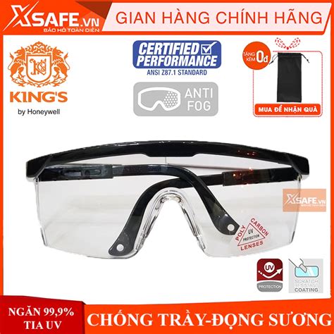 Kính Bảo Hộ Lao động Kings Ky151 Mắt Kính Chống Bụi Chống Tia Uv