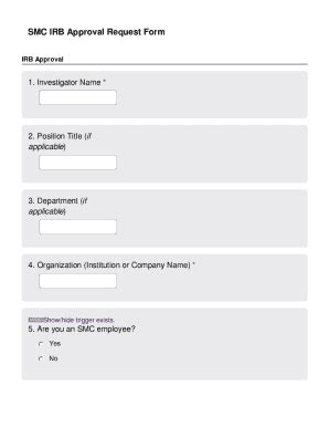 Fillable Online Smc Irb Approval Request Form Fax Email Print Pdffiller