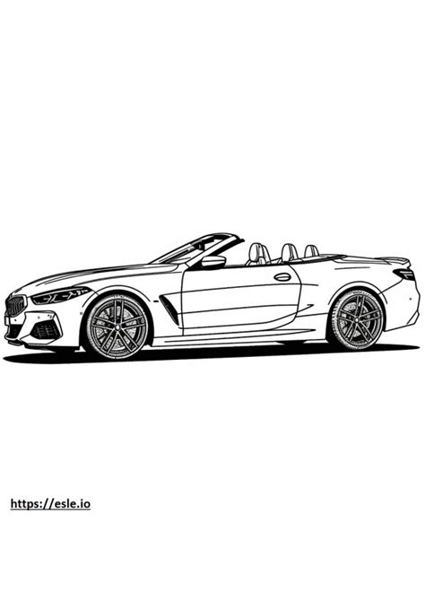 BMW M850i XDrive Convertible 2024 Coloring Page