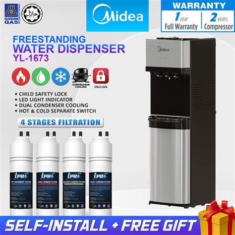 𝐌𝐈𝐃𝐄𝐀 Water Dispenser Floorstanding Hot Normal Cold Water Purifier Compressor