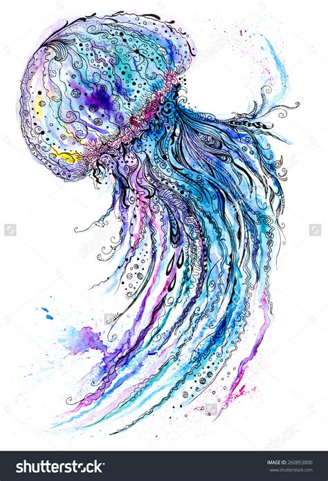 Watercolor Sea Creatures at PaintingValley.com | Explore collection of Watercolor Sea Creatures