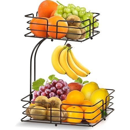 Esylife Fruit Stand Detachable Basket Kitchen Countertop Display