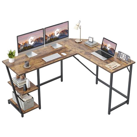 CubiCubi L Shaped Computer Desk 59 1 Inch Industrial Office Desk With