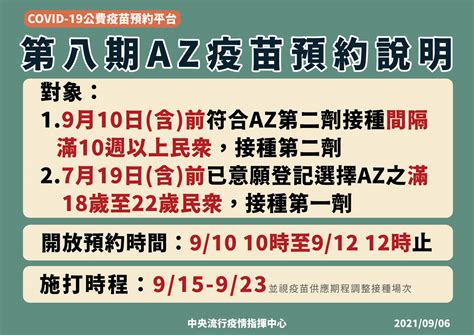 第八輪疫苗接種打az 開放施打第二劑及18 22歲民眾預約 文教新聞｜國立教育廣播電臺