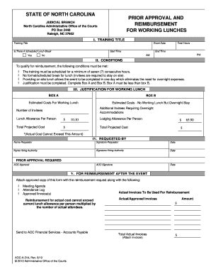 Fillable Online Nccourts State Of North Carolina Prior Approval And