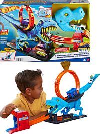 Hot Wheels City T Rex Chomp Down Loop Med En Leksaksbil HKX