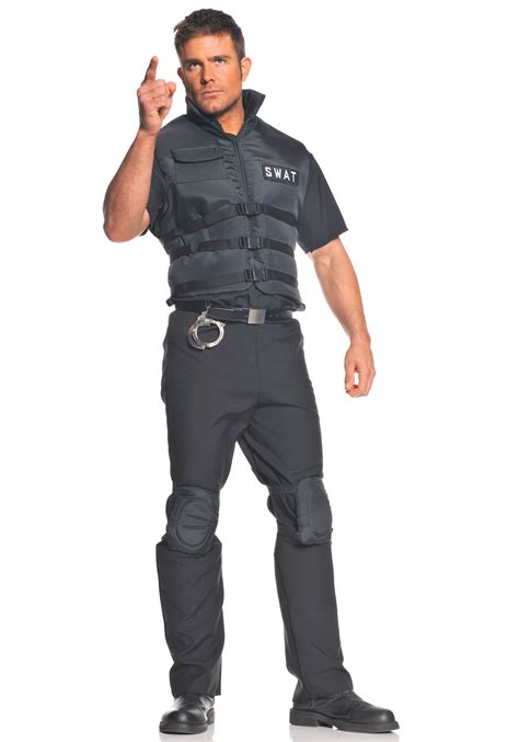 Mens Swat Officer Costume Adult Swat Team Costume