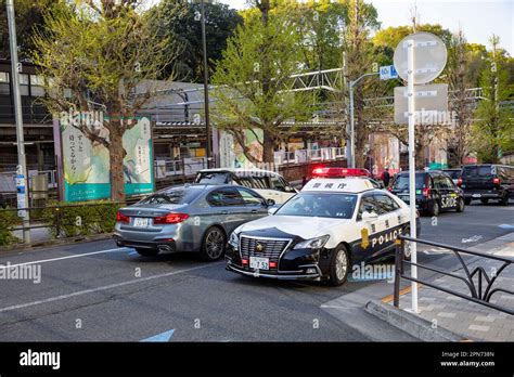 Japanese police car in the Tokyo suburb of Harajuku, toyota police ...