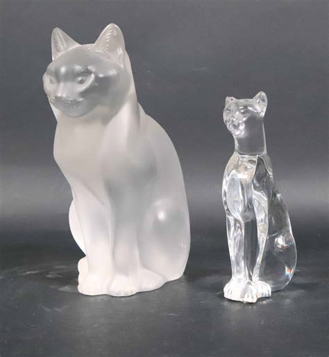 Lot Detail Two Baccarat And Lalique Colorless Glass Cats