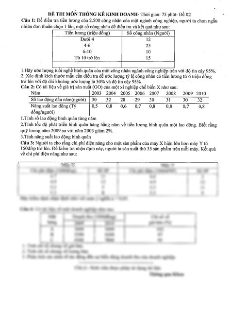 SOLUTION 20 BO DE THONG KE KINH DOANH Studypool