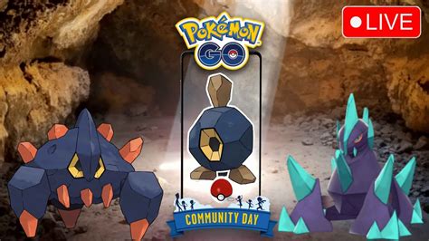 Shiny Roggenrola Community Day Live Pokémon Go Youtube