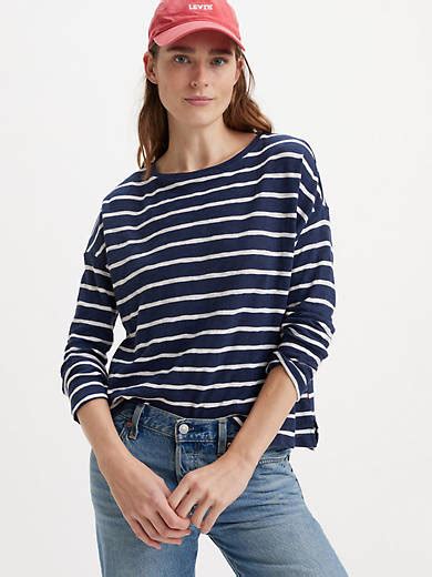 Striped Margot Long Sleeve T Shirt Blue Levis® Us