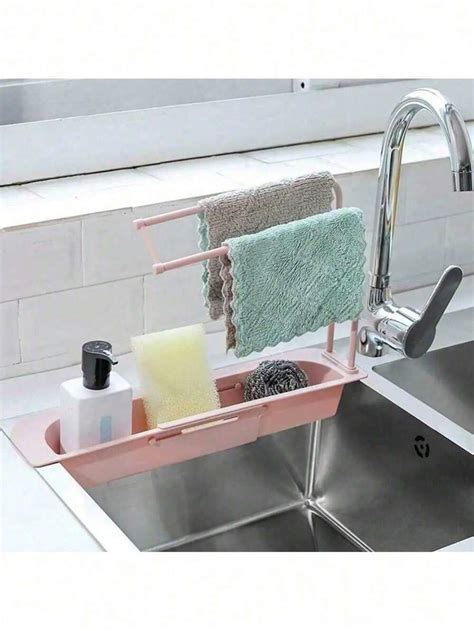 Telescopic Sink Rack Holder Expandable Storage Drain Basket For Kitchen