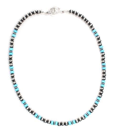 4mm Navajo Pearls Sleeping Beauty Turquoise Sterling Silver