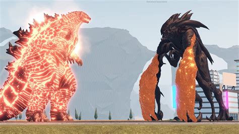 Muto Prime Vs Thermo Godzilla Roblox Kaiju Universe Youtube