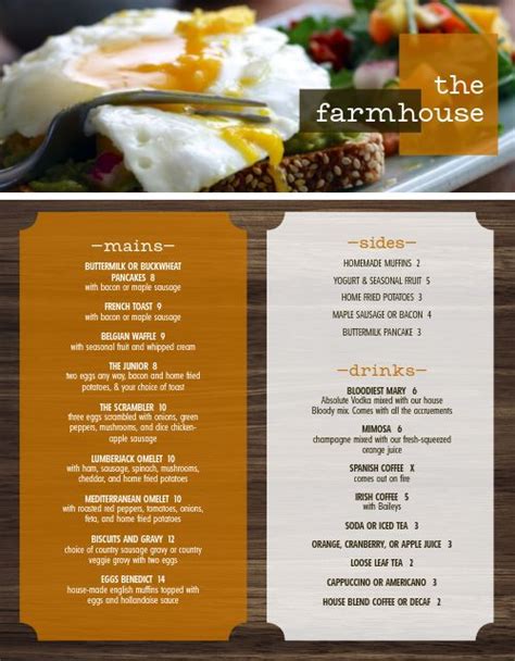 Farmhouse Breakfast Menu Design Template By Musthavemenus