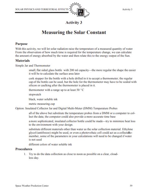 Measuring the Solar Constant - NOAA Boulder