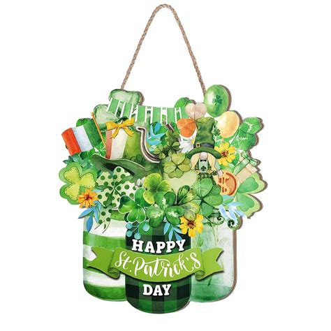 Hanzidakd St Patrick S Day Hanging Ornaments St S Day Sign Wood