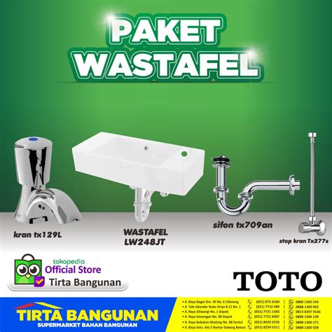 Jual Paket Bundling Wastafel Toto Lw248jt1 Komplit Set Kran Sifon