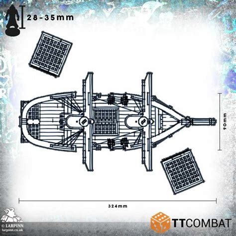 Tabletop Scenics Rashaar Schooner Mdf Terrain Rpg Scenery Boat