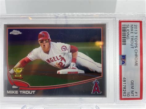 2013 Topps Chrome Sliding 1 Mike Trout PSA 10 GEM MINT EBay