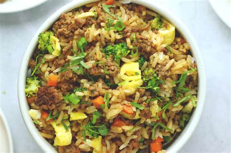 Egg Fried Rice With Ground Beef