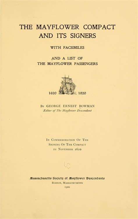 The Mayflower compact and its signers, with facsimiles and a list of ...