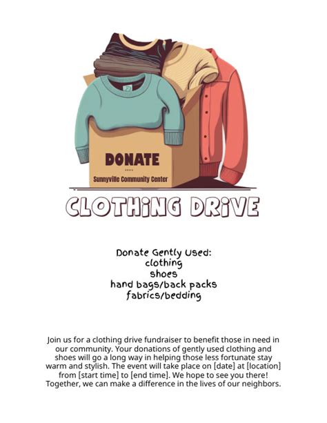 Copy Of Clothing Drive Fundraiser Simple Flyer Postermywall