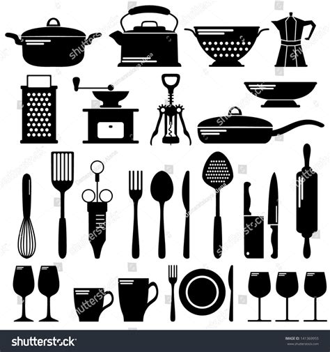 Kitchen Tool Collection Vector Set Stock Vector Royalty Free 141369955