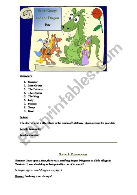 Saint George And The Dragon Play ESL Worksheet By Martix22