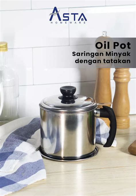 Jual Asta Homeware Asta Oil Pot 1 3 L Stainless Steel Denagn Tatakan