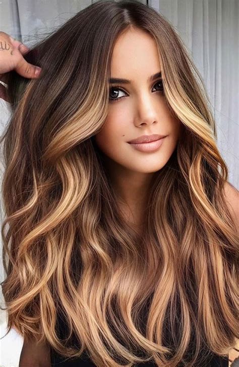 35 Ways To Upgrade Brunette Hair Toffee Blonde Highlights