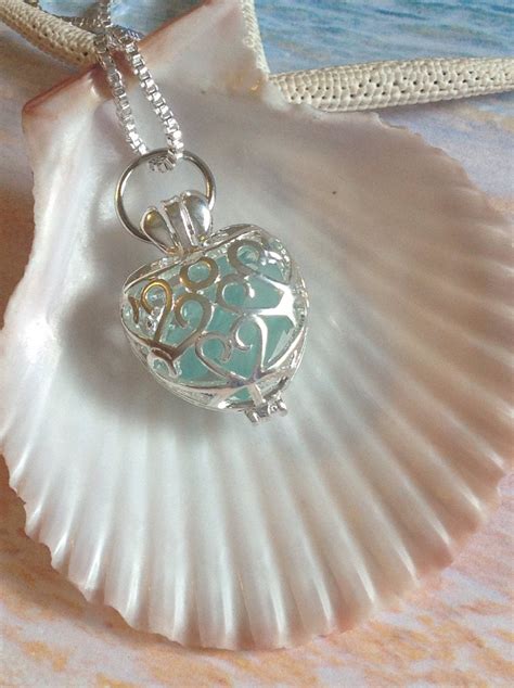 Sea Glass Necklace Authentic Sea Glass Jewelry Sea Glass Heart