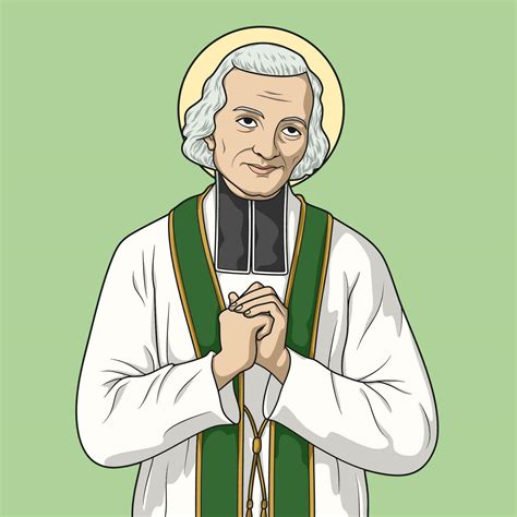 Saint John Baptist Mary Vianney Colored Vector Illustration