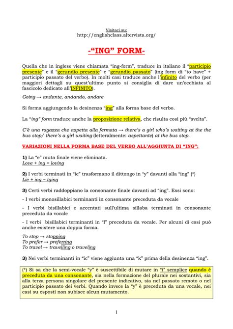 Esercizi Gerundio E Infinito Inglese Paradigmi Esercizi Pratici E