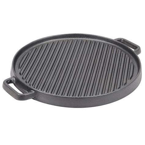 Cast Iron Reversible Griddle Plate Non Stick Campfire Charcoal Bbq