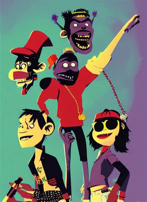 Gorillaz Official Art By Jamie Hewlett Press Shot Stable Diffusion