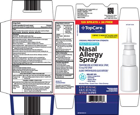 Topco Associates Llc Nasal Allergy Spray Drug Facts