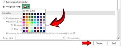 Excel K Lavuz Izgilerinin Rengi Nas L De I Tirilir Teknobeyin