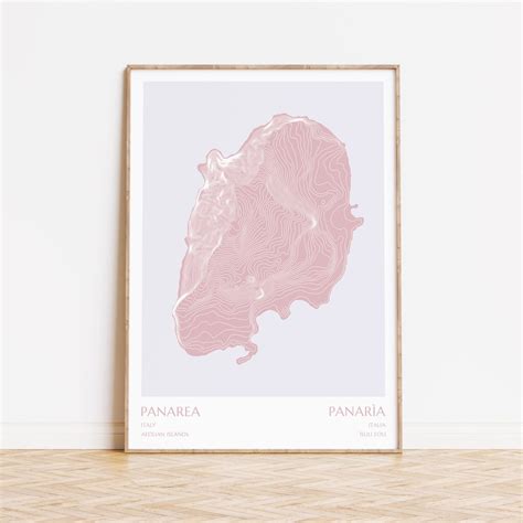 Panarea Map Print Aeolian Islands Italy Volcano Mountain - Etsy